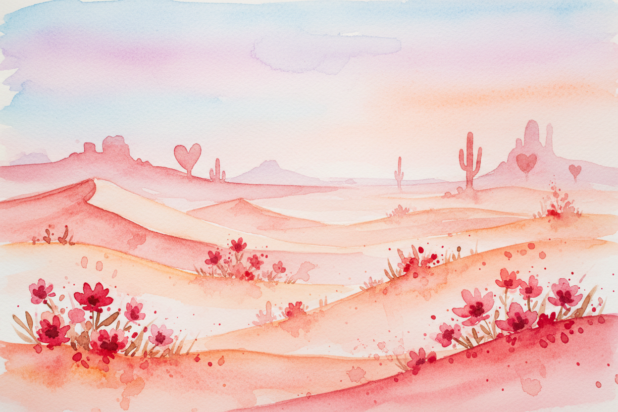 Valentines Desert Watercolor