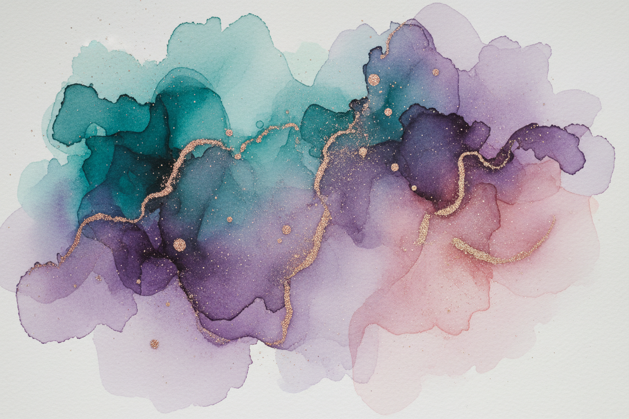 water color and sparkle